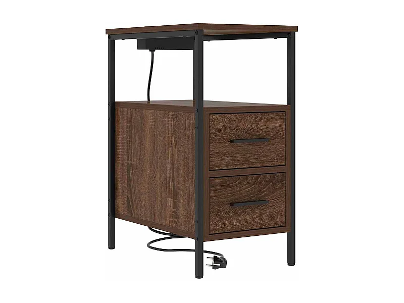 Nachttisch-Beistelltisch Braun Eichen-Optik 30 x 48 x 61 cm Holzwerkstoff SHL13369