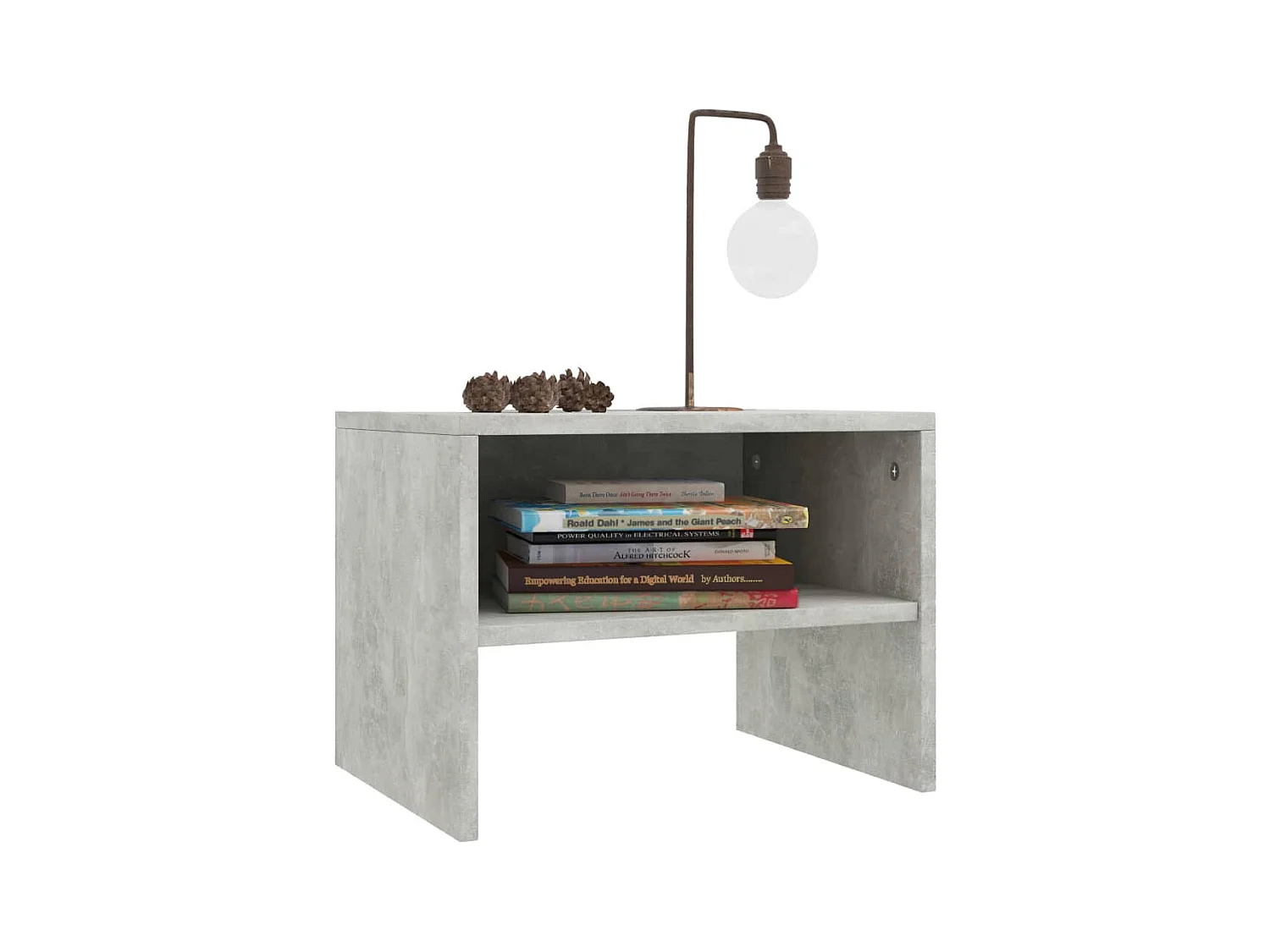 Mesitas de noche | Mesilla de noche 2 uds madera contrachapada hormigón 40x30x30cm