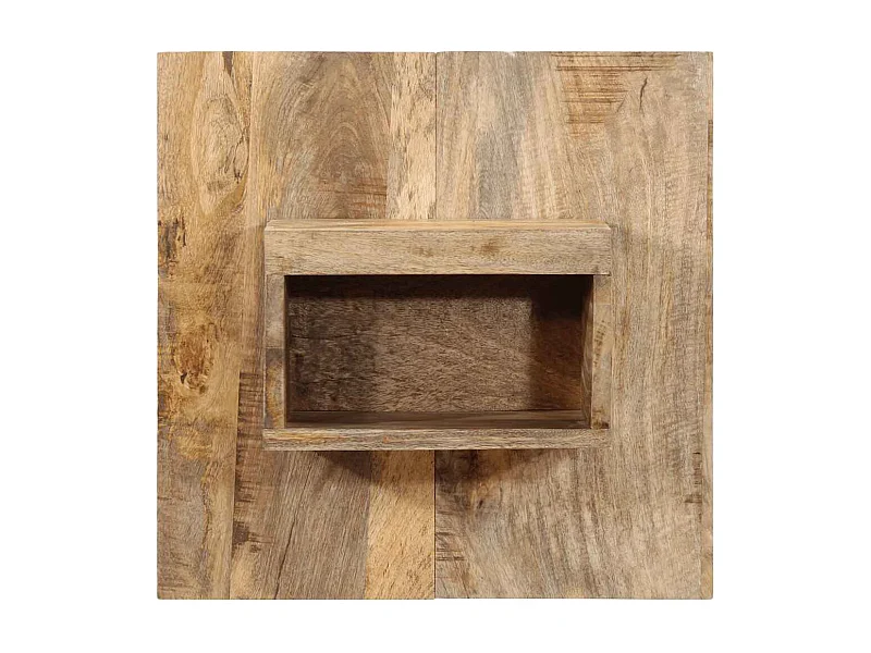 Table de chevet-Table d'appoint-Table de Nuit 50x27x50 cm bois massif de manguier brut