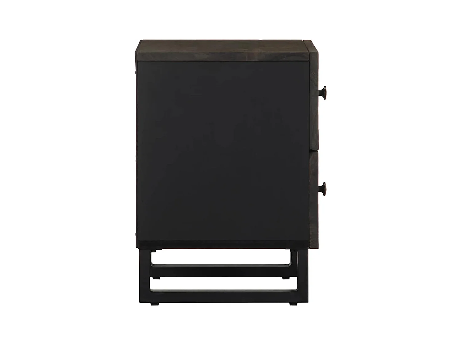 Mesitas de noche | Mesilla de noche 2 uds madera maciza de mango negro 40x33x46 cm