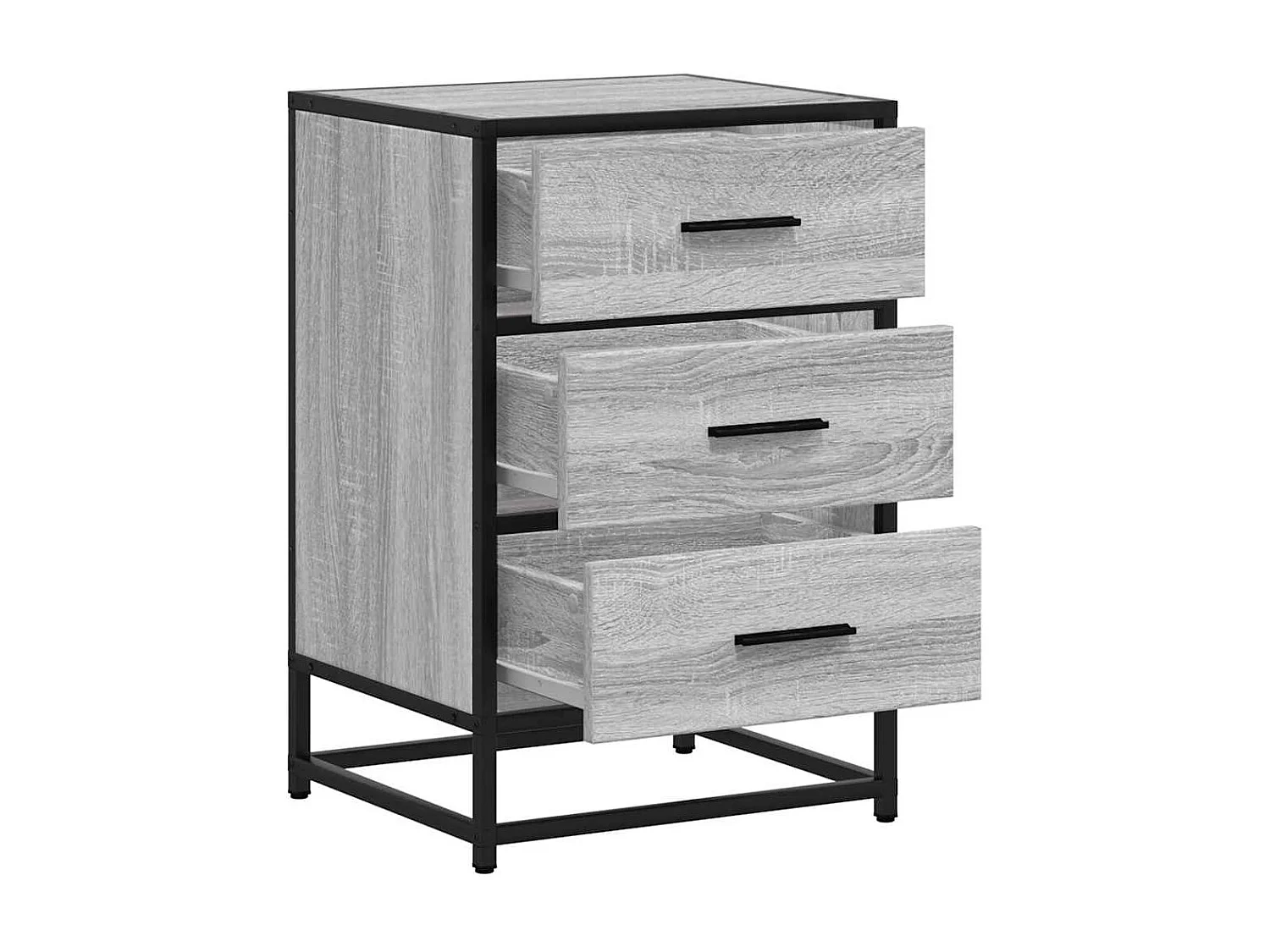 Nachttisch-Beistelltisch Grau Sonoma 40x34,5x60 cm Holzwerkstoff und Metall SHL86942