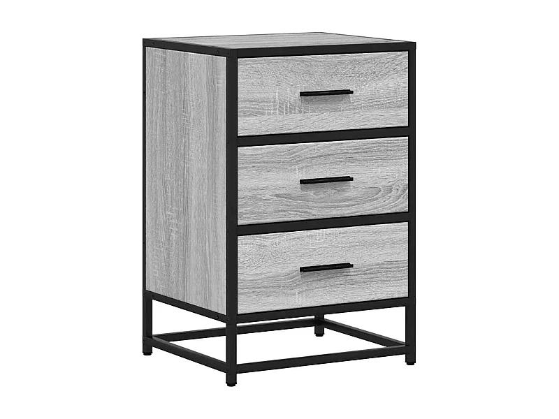 Nachttisch-Beistelltisch Grau Sonoma 40x34,5x60 cm Holzwerkstoff und Metall SHL86942