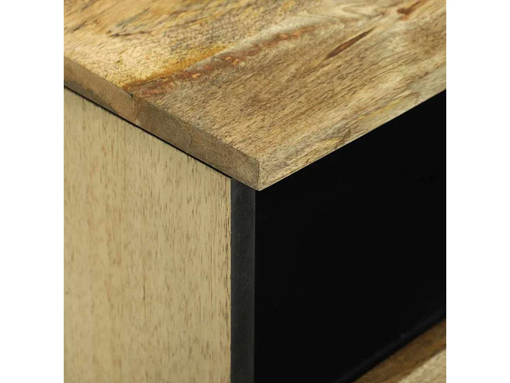 Nachttisch 2er Set-Beistelltisch Braun 40 x 33 x 46 cm Massivholz Akazie SHL21634