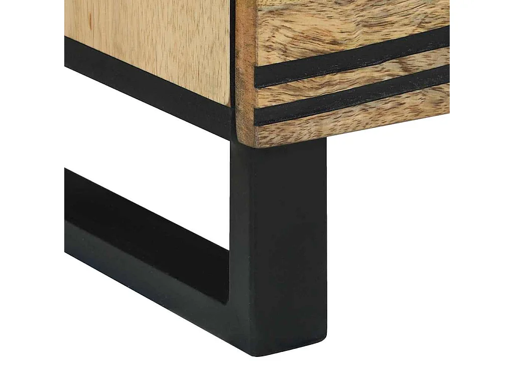 Nachttisch 2er Set-Beistelltisch Braun 40 x 33 x 46 cm Massivholz Akazie SHL21634