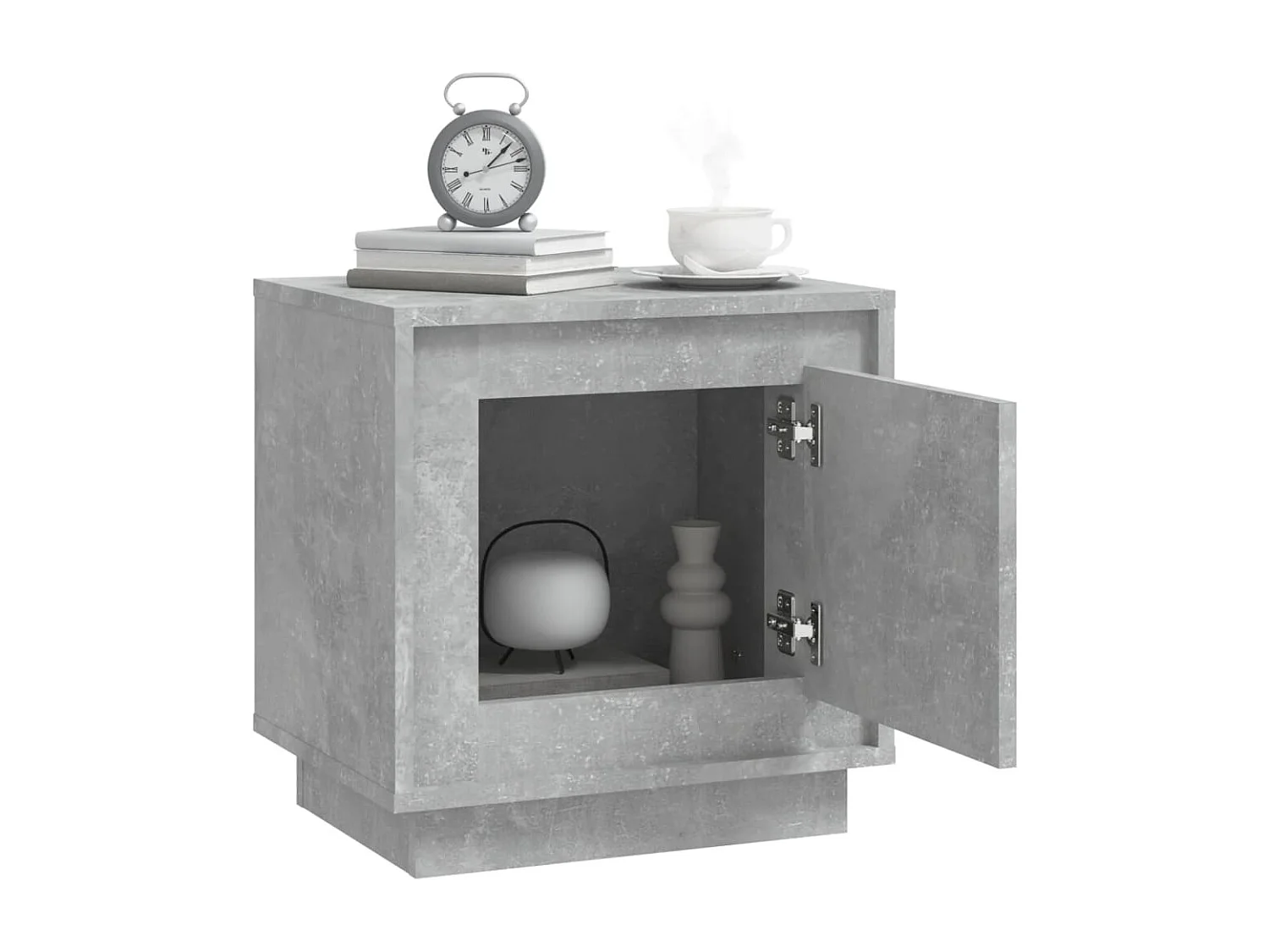 Nachttisch 2er Set-Beistelltisch-Nachttischkommode Betongrau 44x35x45 cm Holzwerkstoff SHL17811