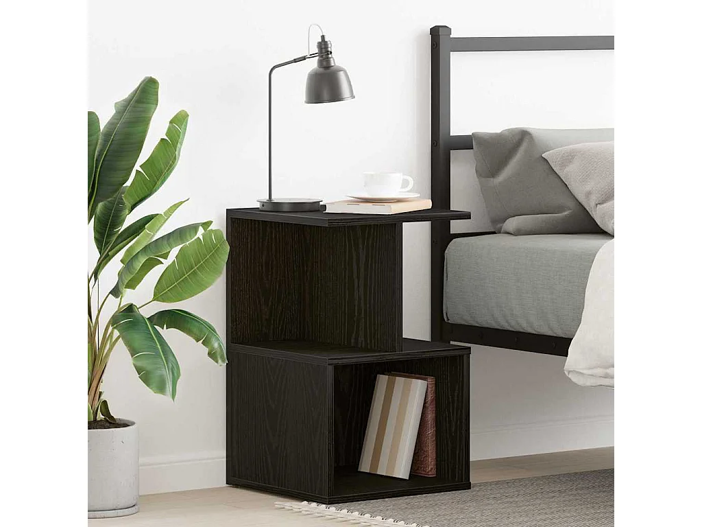 Nachttisch-Beistelltisch Schwarze Eiche 35 x 35 x 55 cm Holzwerkstoff SHL63090