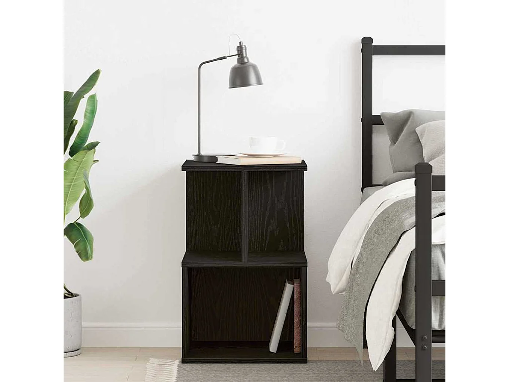 Nachttisch-Beistelltisch Schwarze Eiche 35 x 35 x 55 cm Holzwerkstoff SHL63090