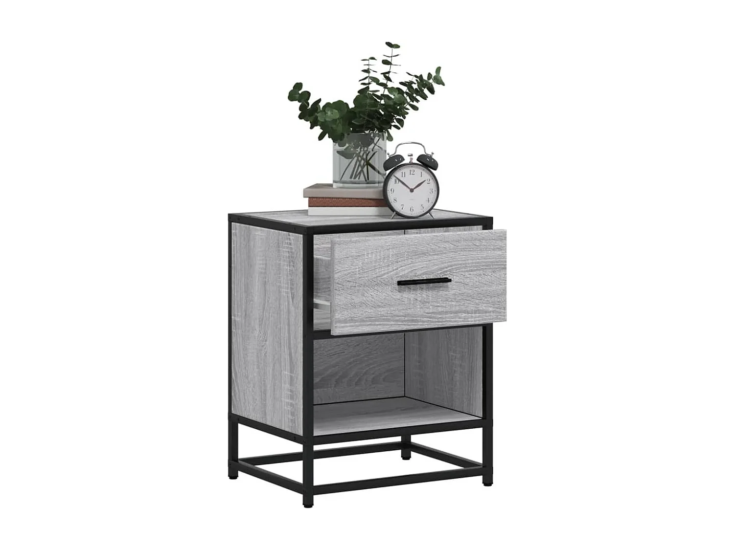 Mesita de noche | Mesilla de noche madera de ingeniería gris Sonoma 40x31x50 cm