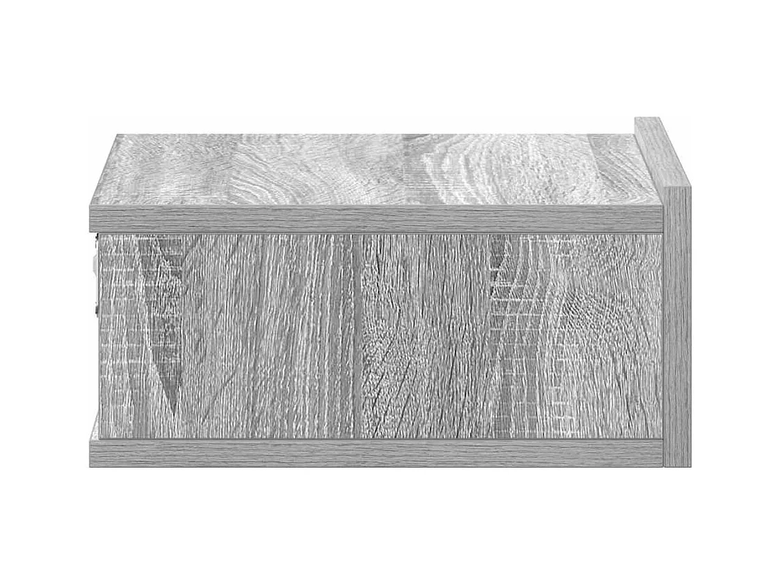Mesita de noche | Mesilla de noche flotante 2 uds madera gris Sonoma 40x30x15 cm