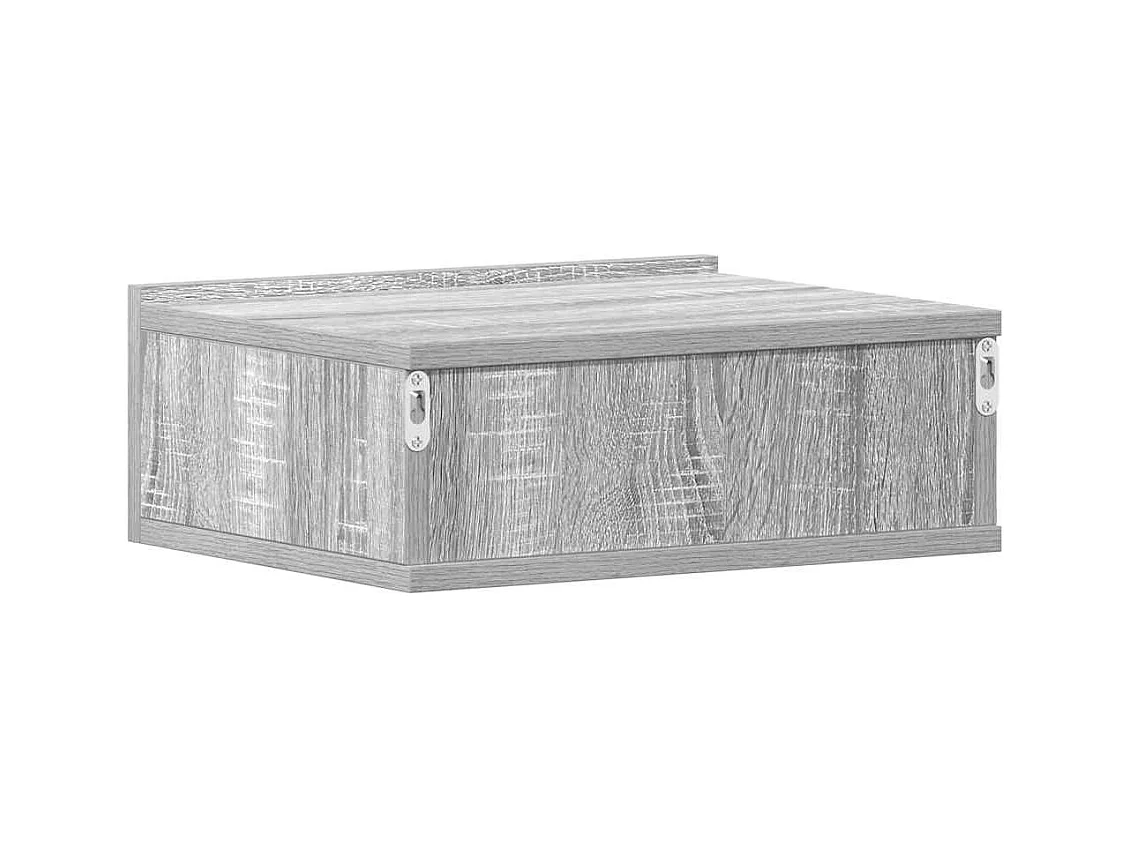 Mesita de noche | Mesilla de noche flotante 2 uds madera gris Sonoma 40x30x15 cm