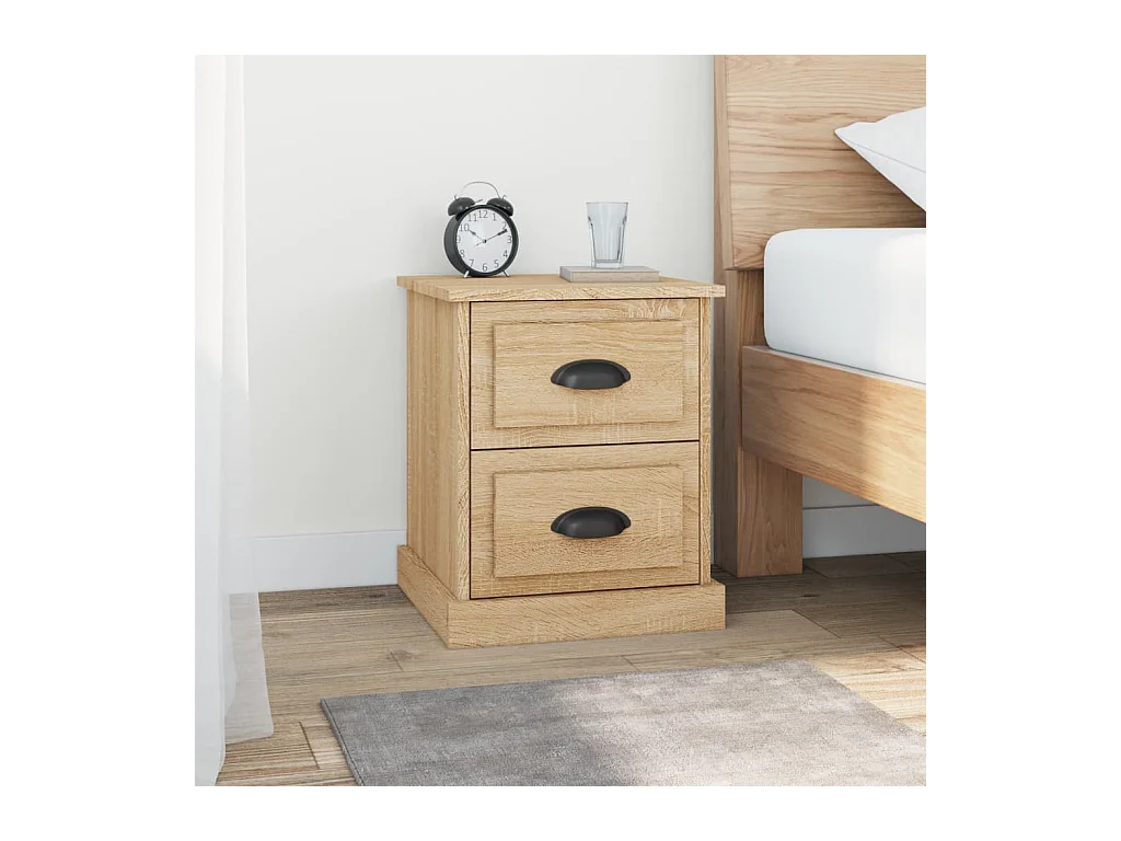 Mesitas de noche | Mesilla de noche 2 uds contrachapada roble Sonoma 39x39x47,5 cm