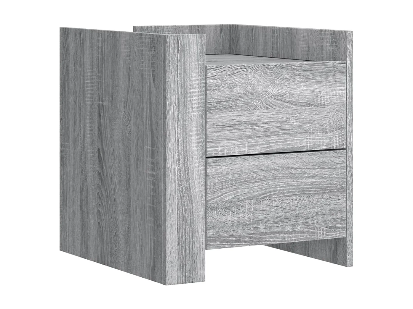 Table de chevet-Table d'appoint Compartiments ouverts sonoma gris 45x50x50 cm bois d'ingénierie