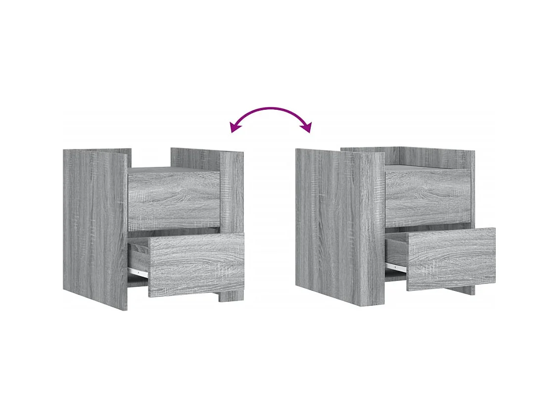 Table de chevet-Table d'appoint Compartiments ouverts sonoma gris 45x50x50 cm bois d'ingénierie
