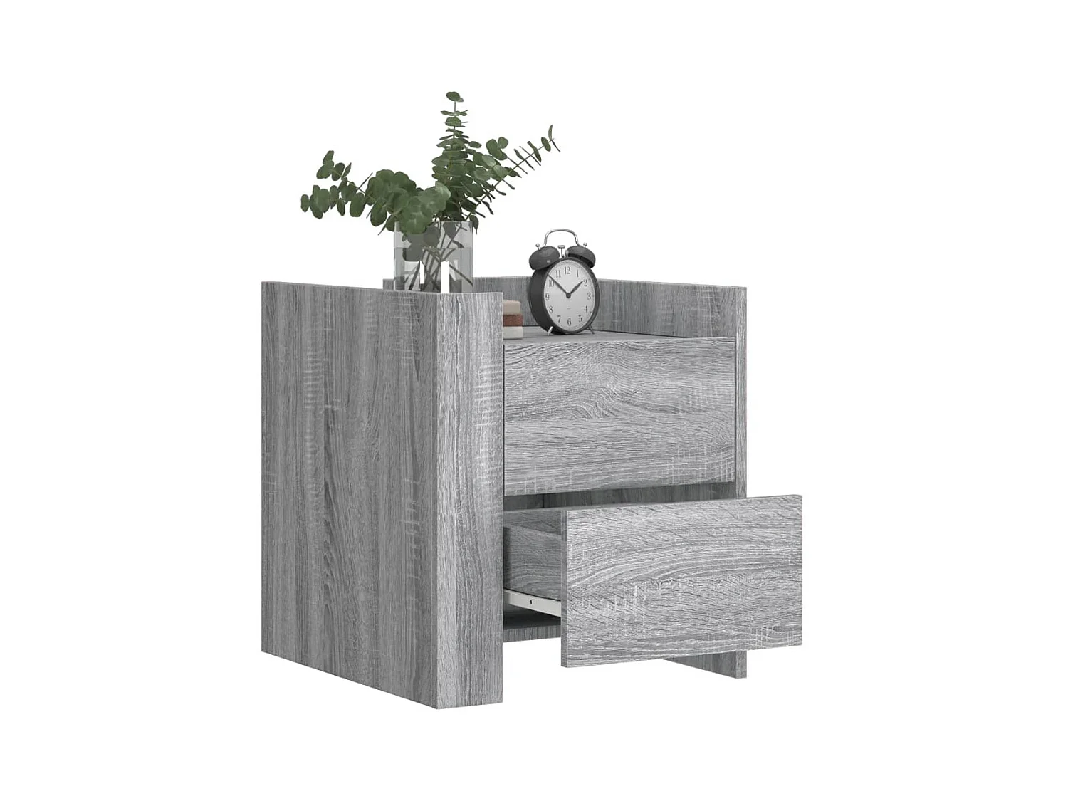 Mesita de noche | Mesilla de noche madera de ingeniería gris Sonoma 45x50x50 cm