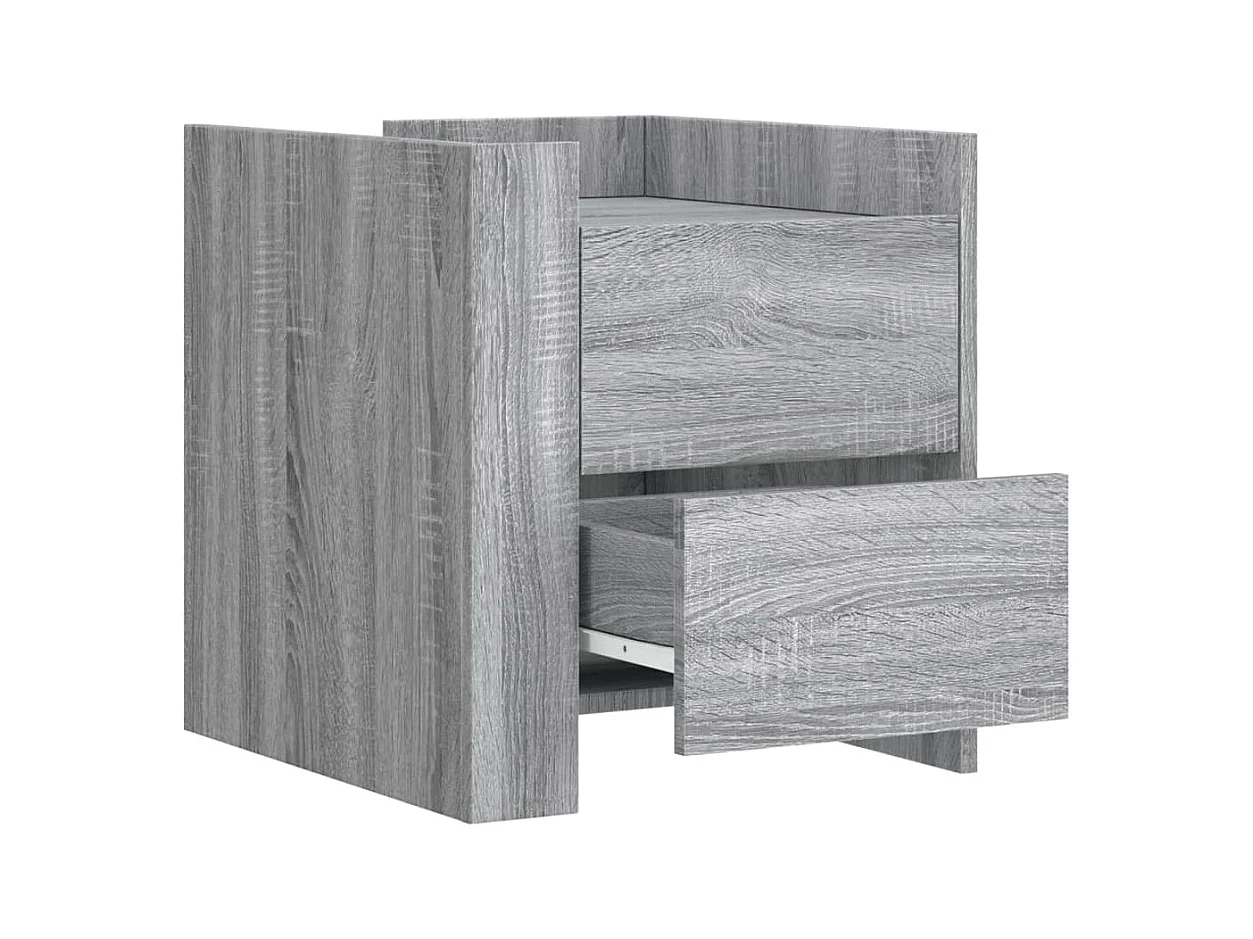 Mesita de noche | Mesilla de noche madera de ingeniería gris Sonoma 45x50x50 cm