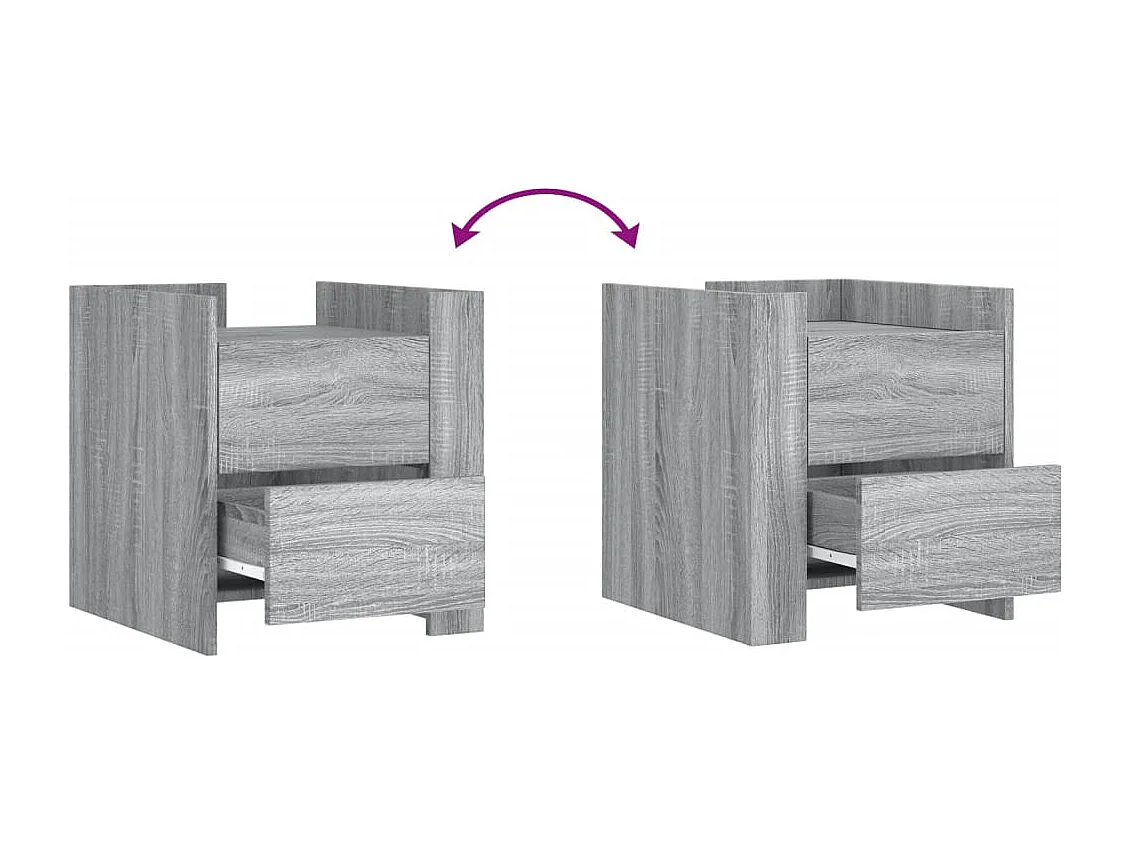 Nachttisch-Beistelltisch Grau Sonoma 45x50x50 cm Holzwerkstoff SHL29808