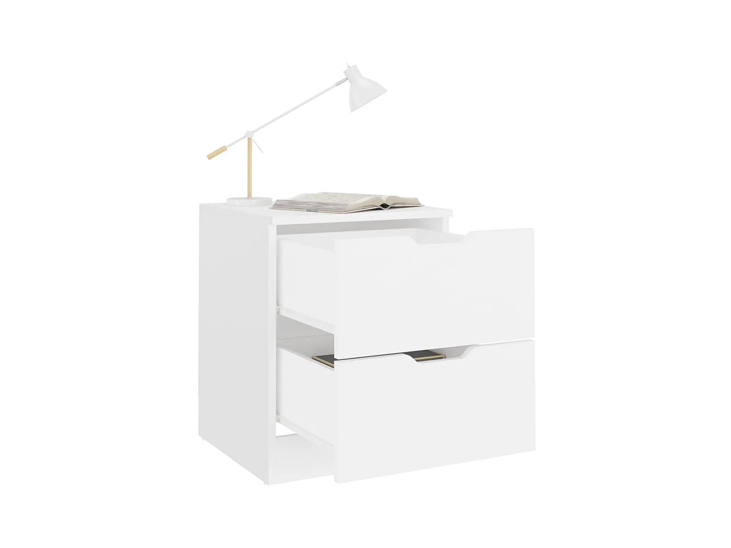 Tables de chevet-Table de nuit 2 pcs blanc 40x40x50 cm bois d’ingénierie