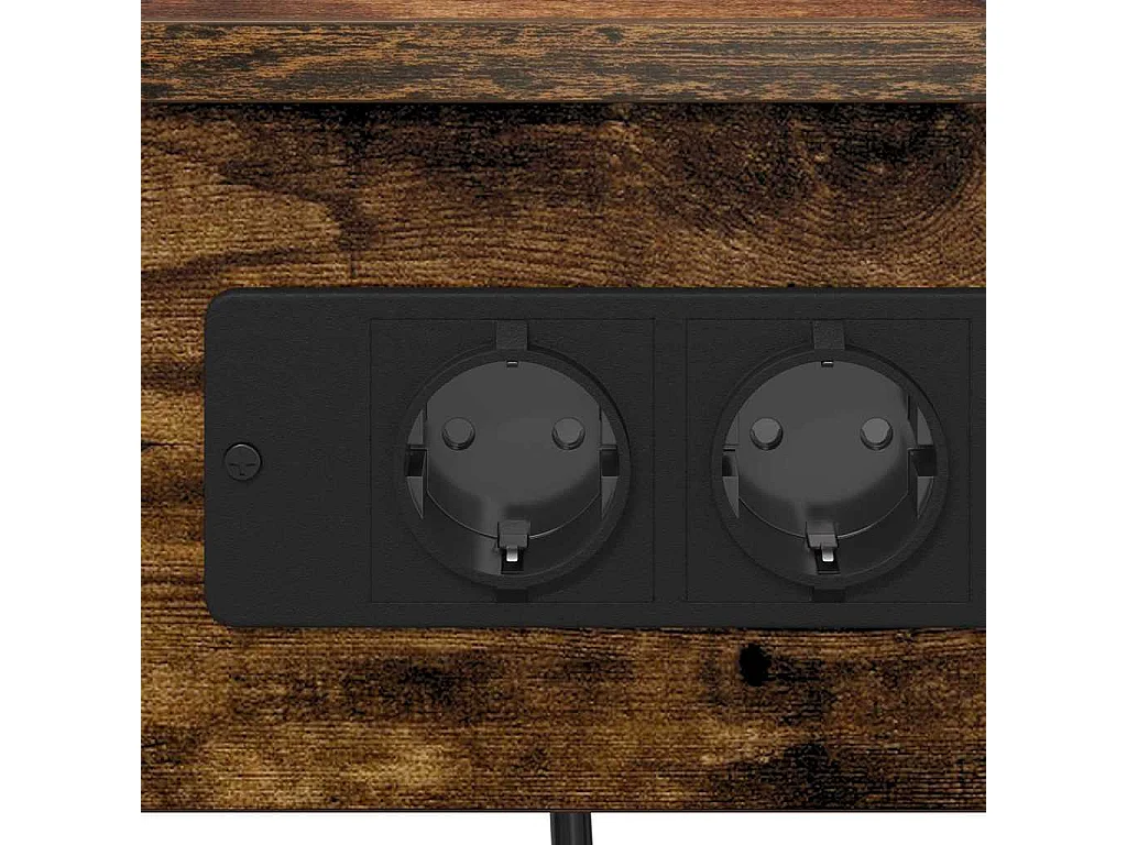 Lot de 2 Tables de chevet avec tiroir Chêne fumé 41x31x51 cm