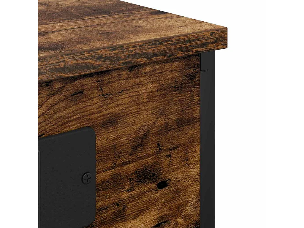 Lot de 2 Tables de chevet avec tiroir Chêne fumé 41x31x51 cm