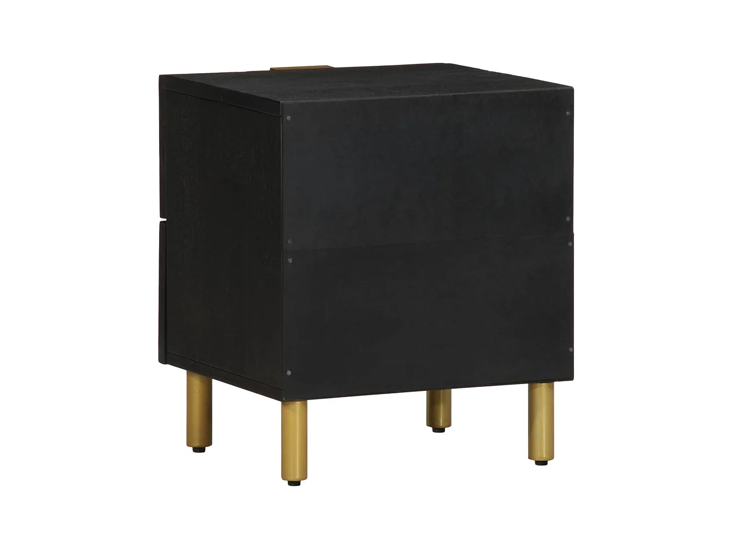 Mesita de noche | Mesilla de noche de madera maciza de mango negra 40x33x46 cm