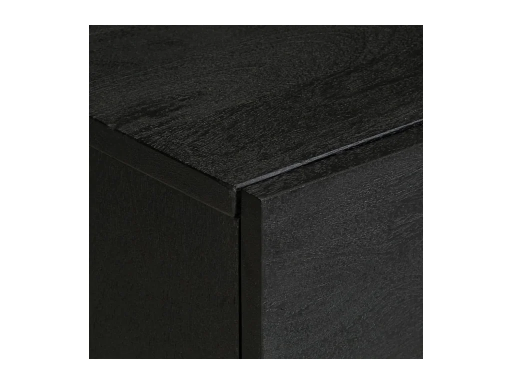Mesita de noche | Mesilla de noche de madera maciza de mango negra 40x33x46 cm