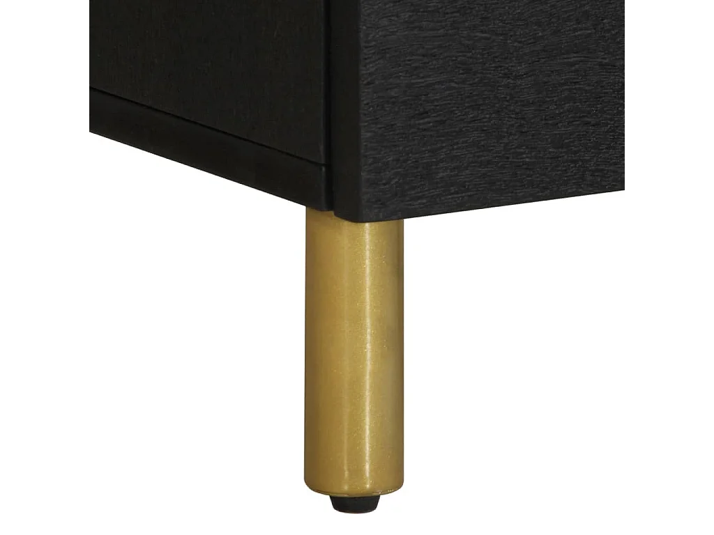 Nachttisch-Beistelltisch Schwarz 40x33x46 cm Massivholz Mango SHL77123