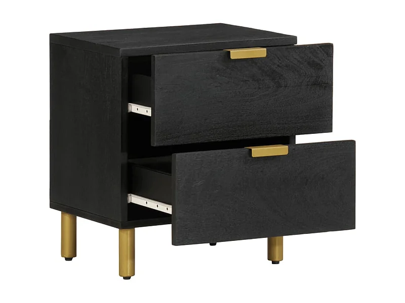 Table de chevet-Table d'appoint-Table de Nuit noir 40x33x46 cm bois de manguier solide