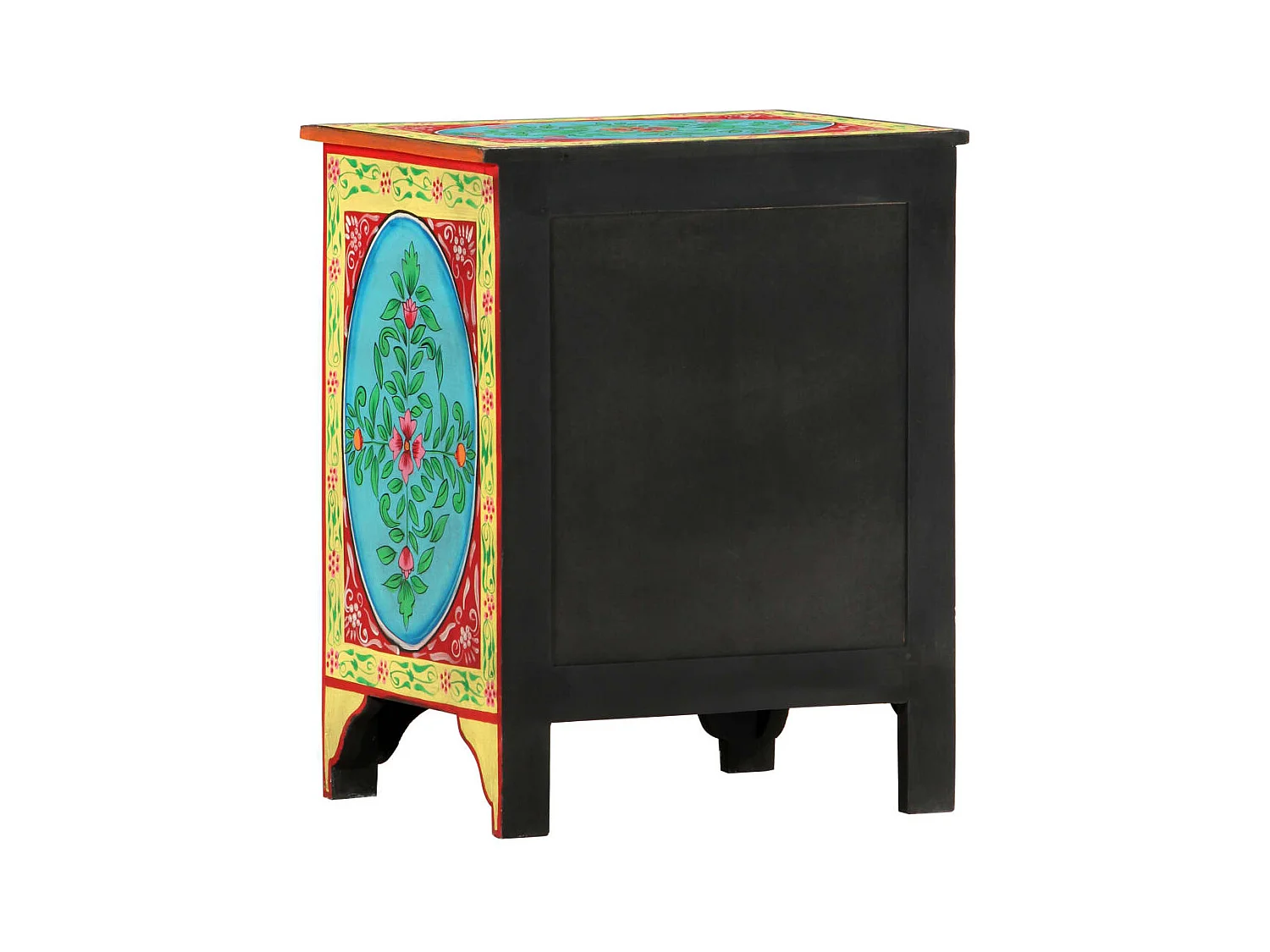 Mesita de noche | Mesilla de noche pintada a mano madera maciza mango 40x30x50 cm