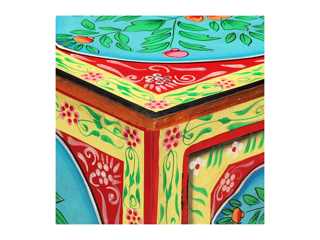 Mesita de noche | Mesilla de noche pintada a mano madera maciza mango 40x30x50 cm
