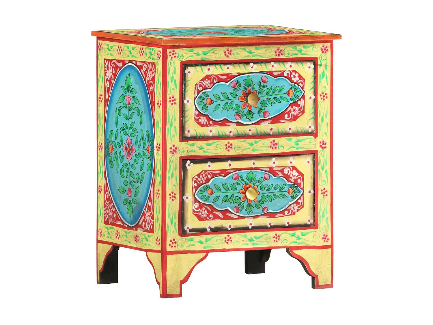 Mesa de Cabeceira | Criado-mudo Moderno pintada à mão 40x30x50 cm mangueira maciça