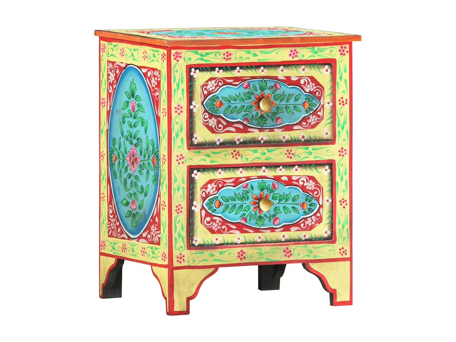 Mesa de Cabeceira | Criado-mudo Moderno pintada à mão 40x30x50 cm mangueira maciça