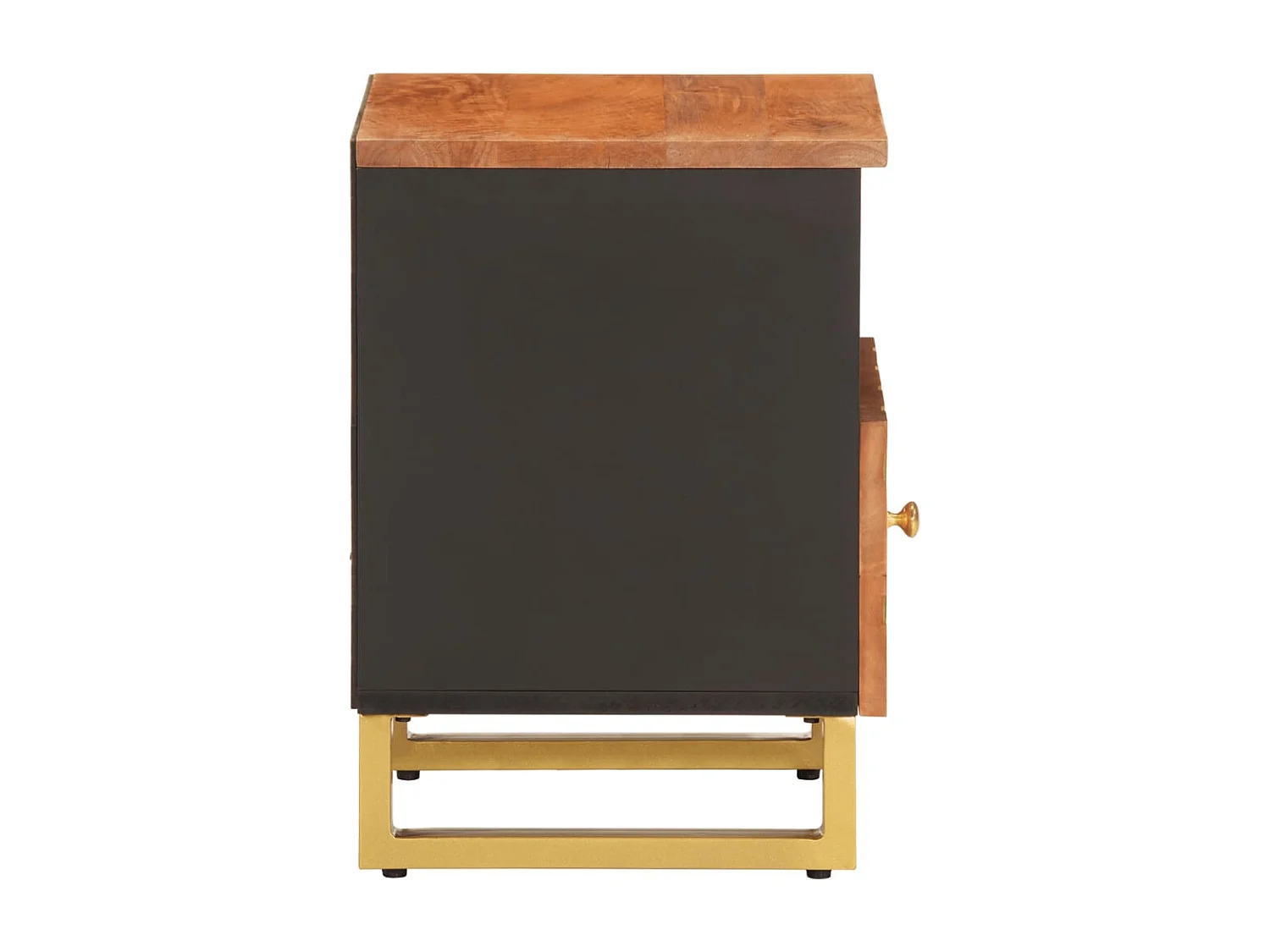 Nachttisch 2er Set-Beistelltisch Braun und Schwarz Massivholz Mango SHL29307