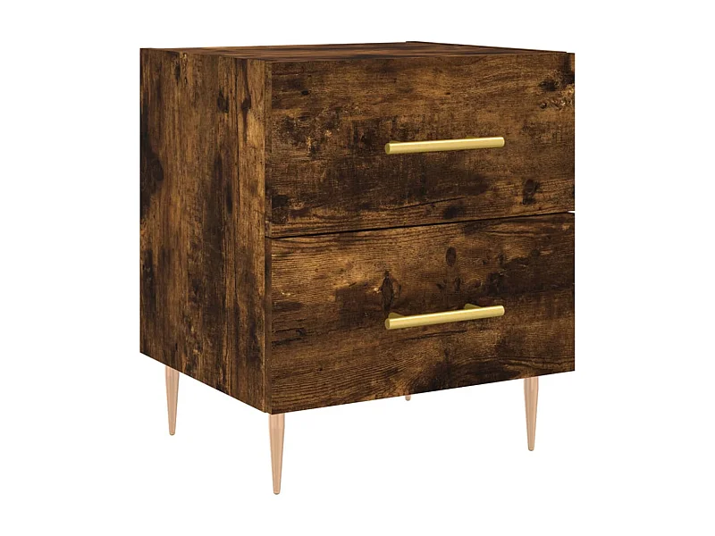 Mesita de noche | Mesilla de noche madera ingeniería roble ahumado 40x35x47,5 cm