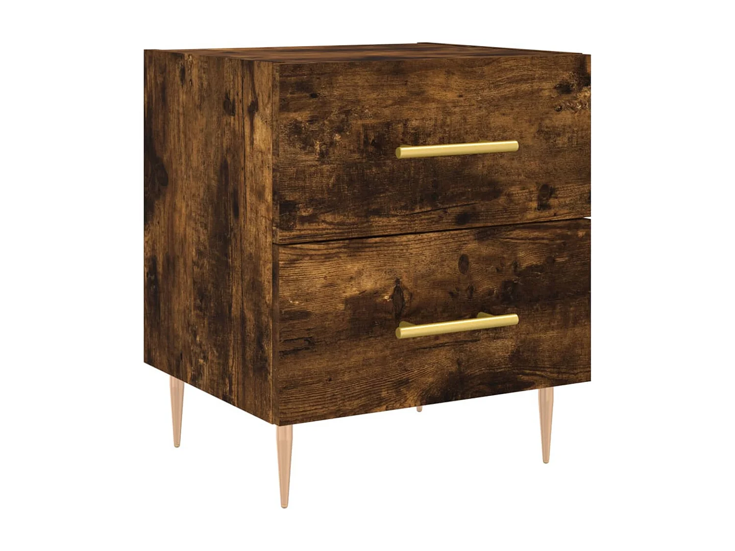 Mesita de noche | Mesilla de noche madera ingeniería roble ahumado 40x35x47,5 cm