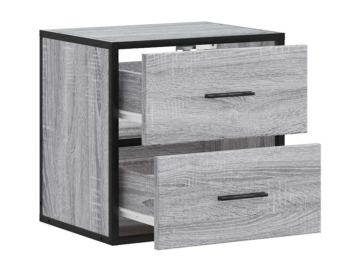 Tables de chevet suspendue Lot de 2 avec rangement sonoma gris 40x31x39,5 cm