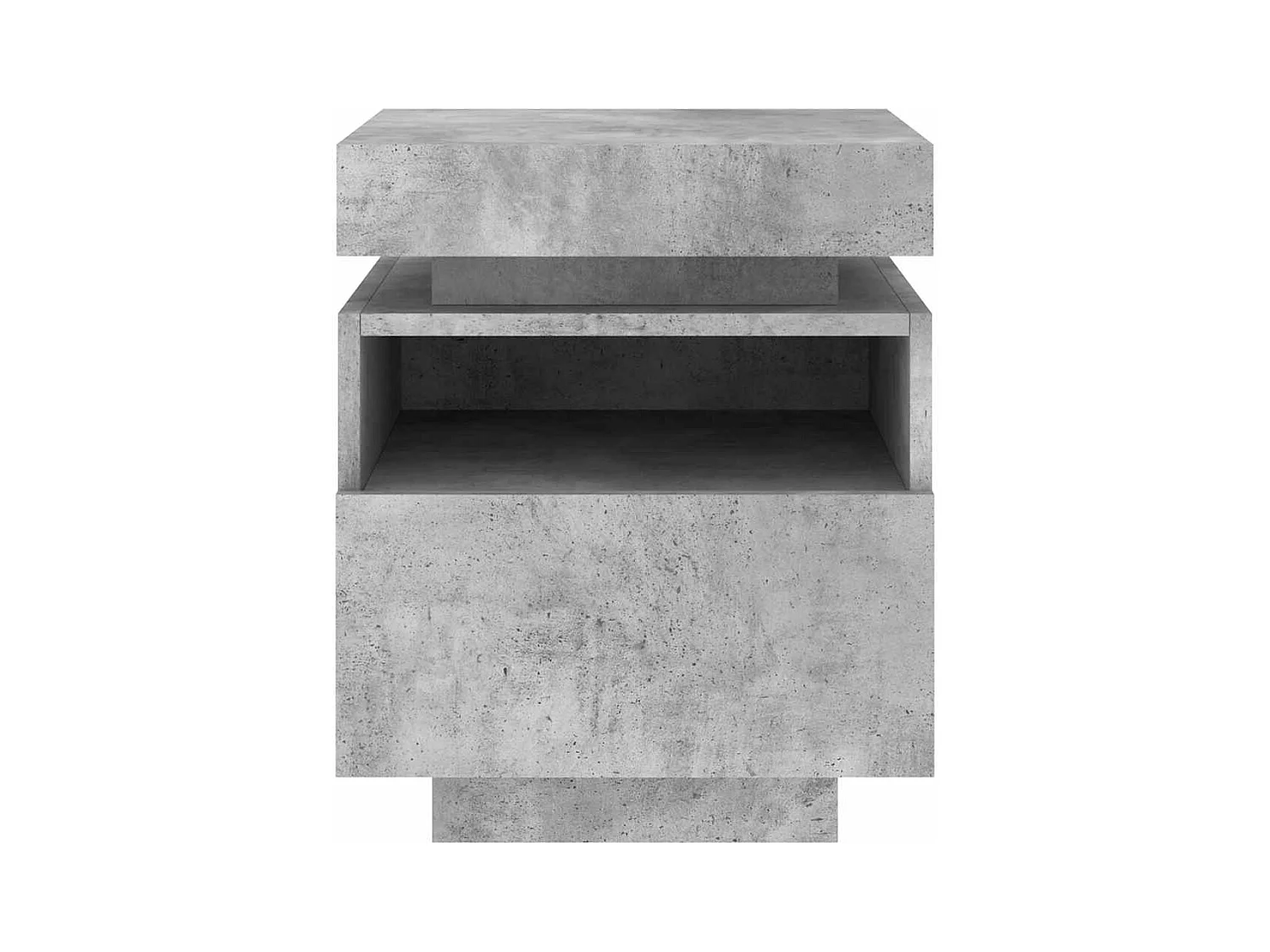 Pack 2 uds Mesitas de noche | Mesilla de noche con luces LED gris hormigón 40x39x48,5cm