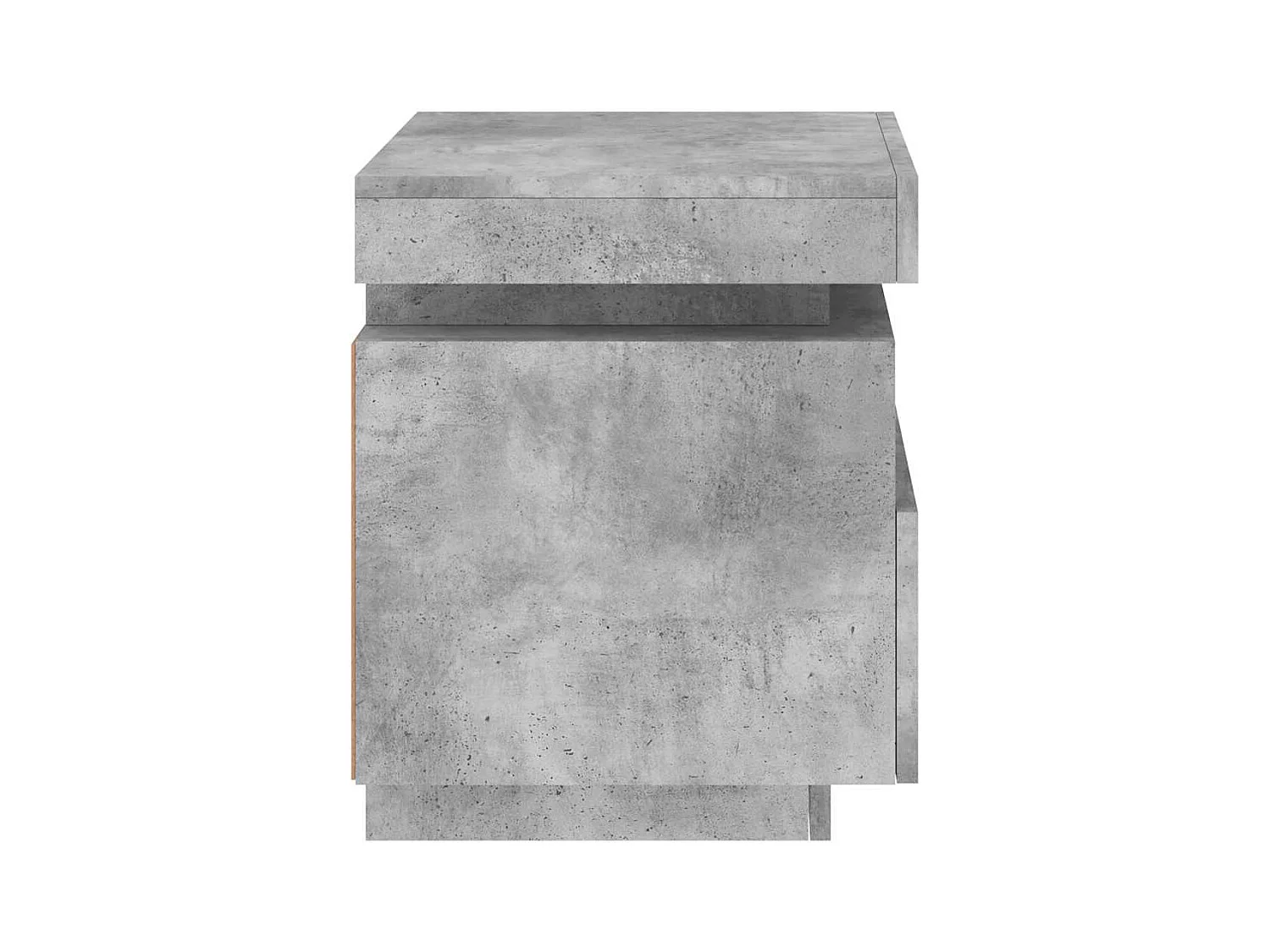 Pack 2 uds Mesitas de noche | Mesilla de noche con luces LED gris hormigón 40x39x48,5cm