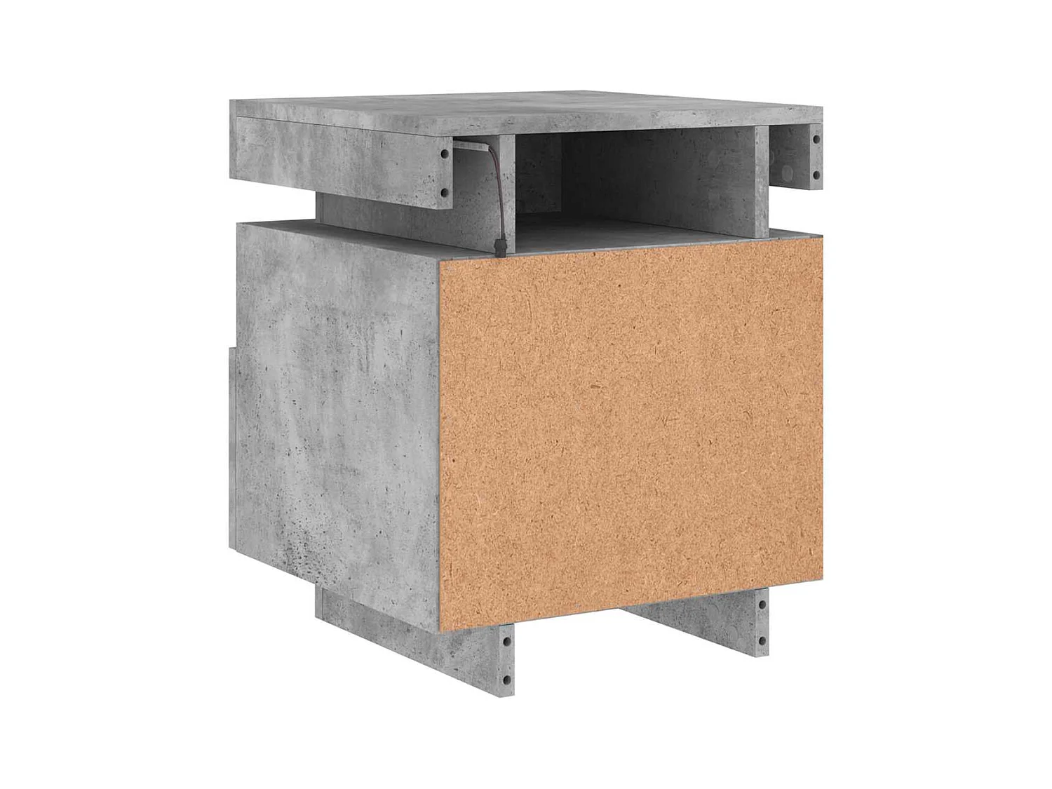 Pack 2 uds Mesitas de noche | Mesilla de noche con luces LED gris hormigón 40x39x48,5cm