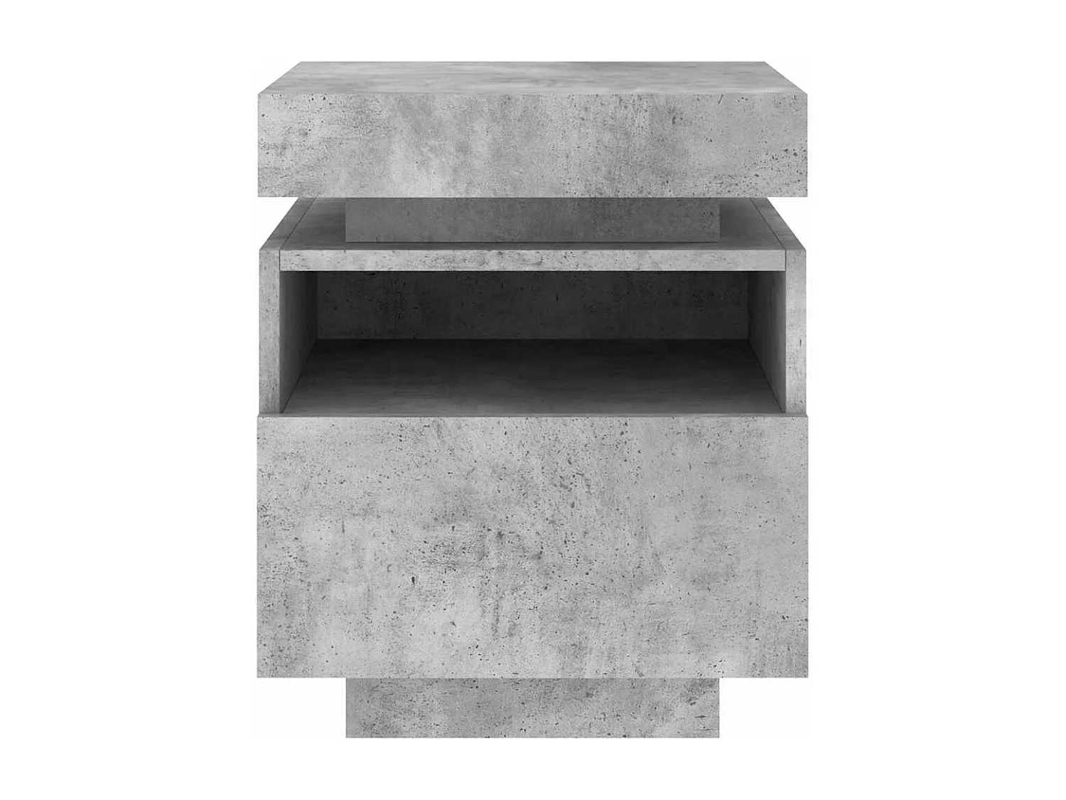 Nachttische mit LED-Leuchten 2er Set | Beistelltisch Betongrau 40x39x48,5 cm SHL8900