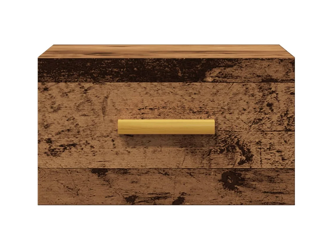 Mesita de noche | Mesilla de noche de pared madera envejecida 35x35x20 cm