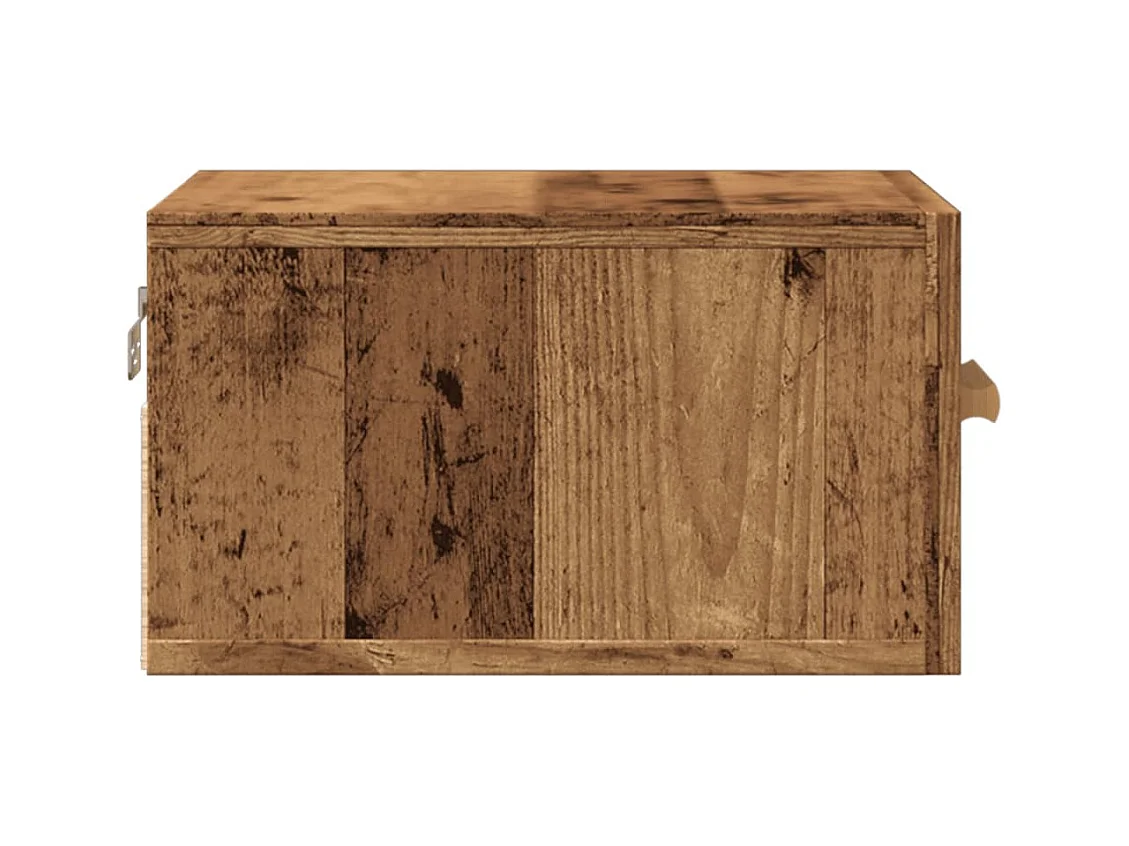 Mesita de noche | Mesilla de noche de pared madera envejecida 35x35x20 cm