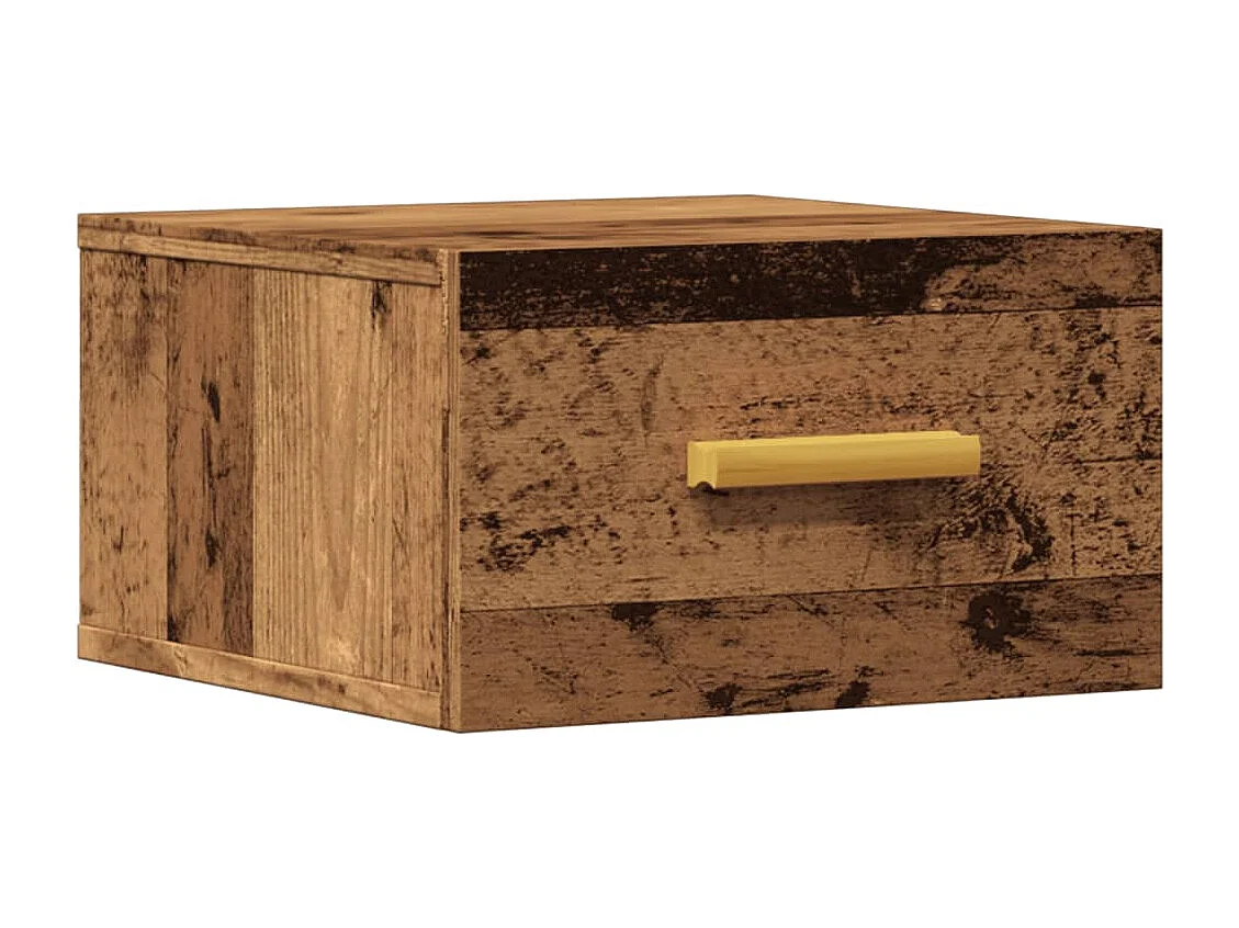 Nachttisch hängend | Wand-Nachttisch Altholz-Optik 35x35x20 cm SHL35314