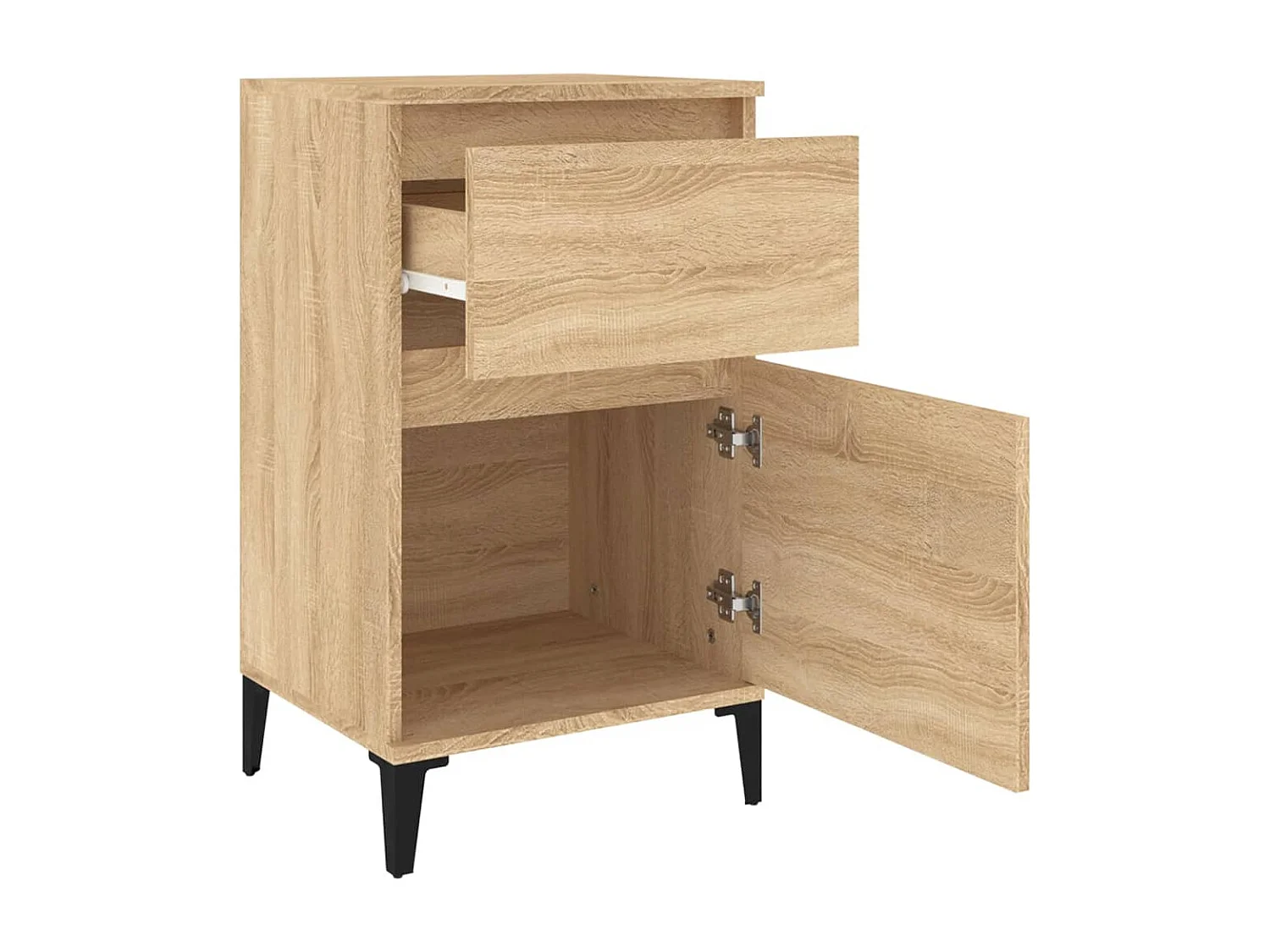 Nachttisch 2er Set-Beistelltisch-Nachttischkommode Sonoma-Eiche 40x35x70 cm SHL51424