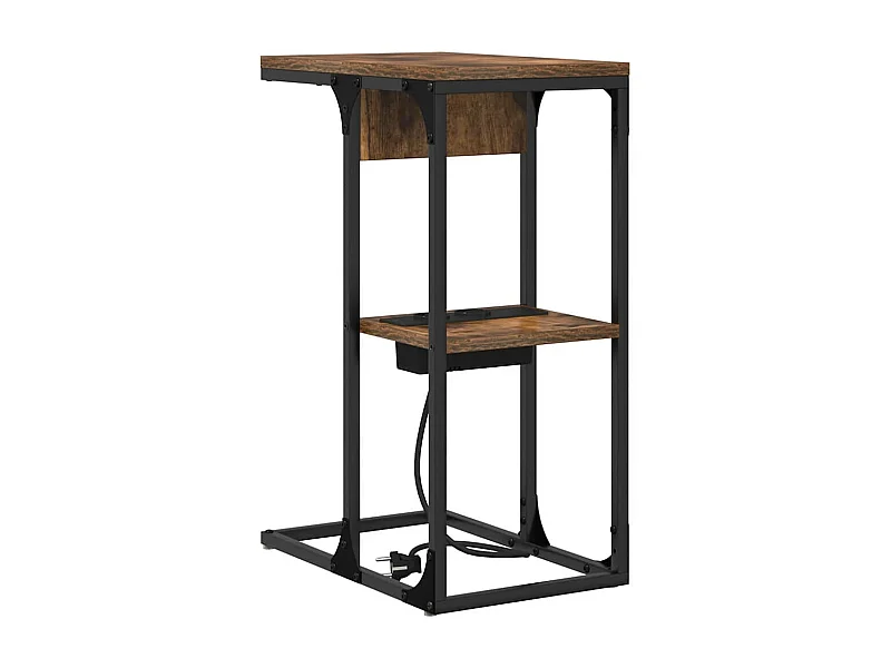 Mesa de Noche | Mesa auxiliar | Mesita de noche Roble ahumado 41.5x26x60.5 cm