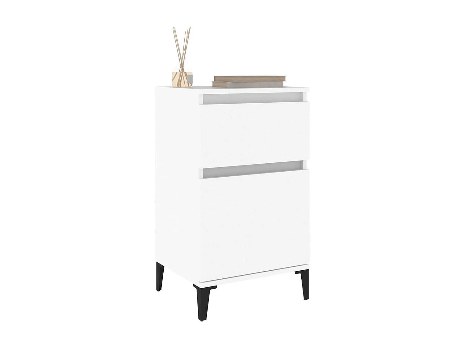 Nachttisch 2er Set-Beistelltisch-Nachttischkommode Weiß 40x35x70 cm SHL35678