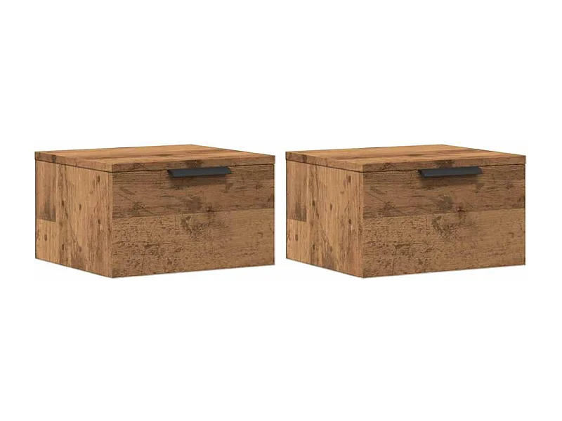 Tables de chevet flottantes 2 pcs chêne artisanal 34x30x20 cm