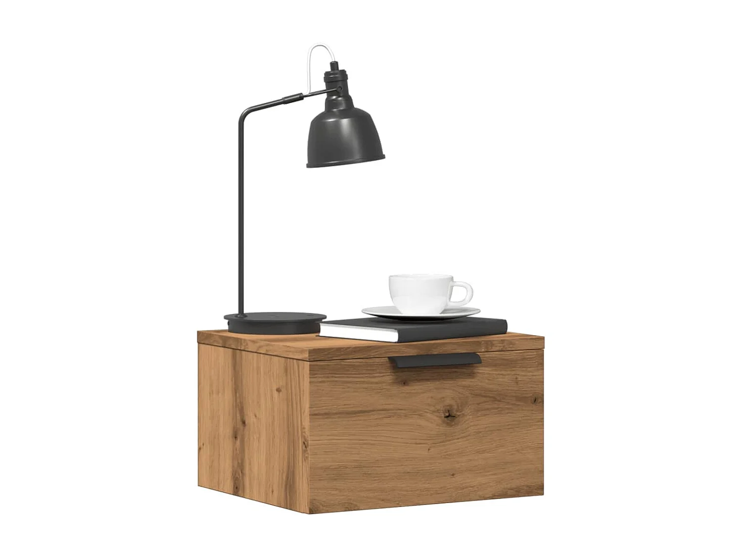 Nachttisch hängend 2er Set | Wand-Nachttische Artisan-Eiche 34x30x20 cm SHL62435