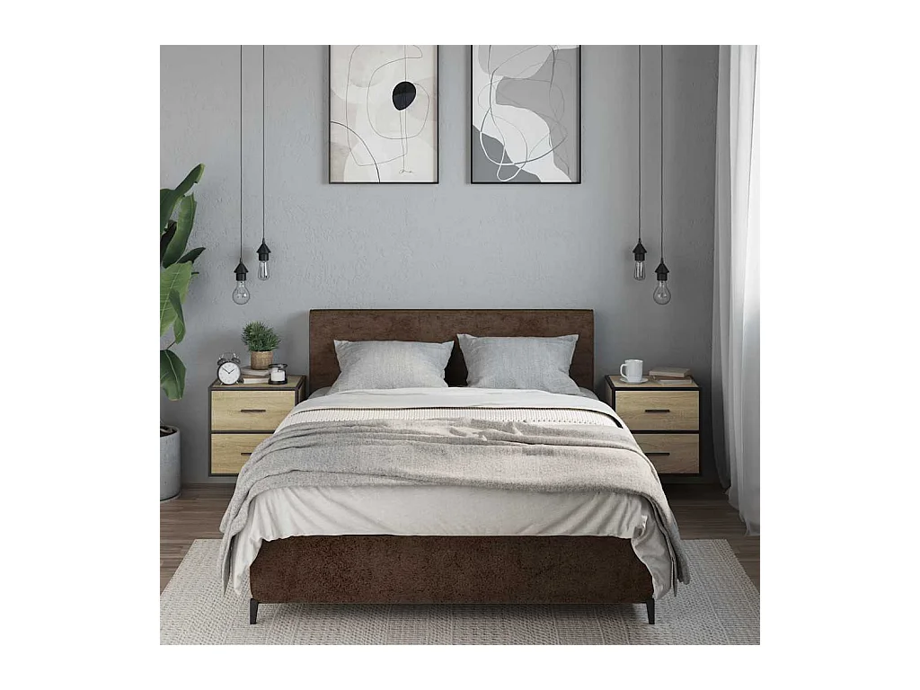 Mesitas de noche | Mesilla de noche de pared 2 unidades roble Sonoma 40x31x39,5 cm