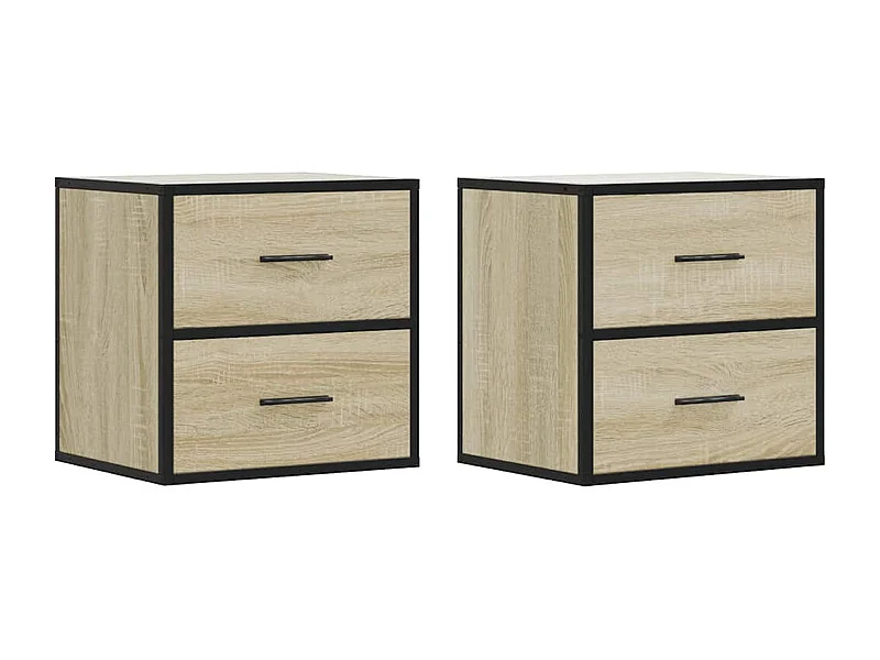 Mesitas de noche | Mesilla de noche de pared 2 unidades roble Sonoma 40x31x39,5 cm