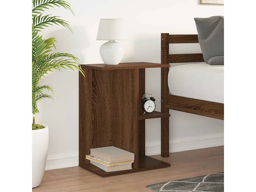 Nachttisch-Beistelltisch Braun Eichen-Optik 46,5x29x61 cm Holzwerkstoff SHL33334